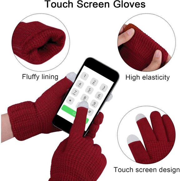 Winter 4-in-1 Set Knitted Scarf Beanie Gloves Earmuffs All-Season Warmth
